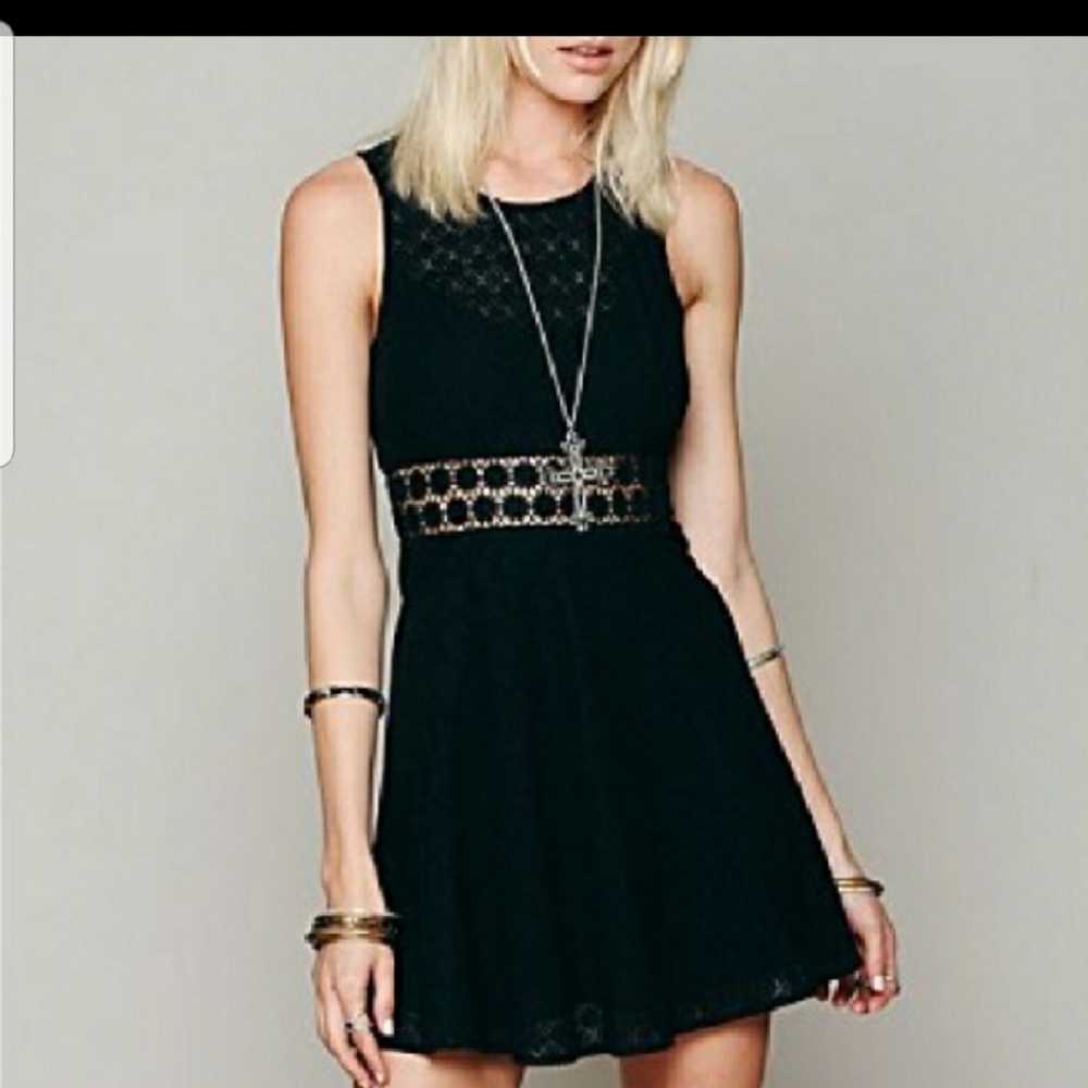 Free people black lace dress